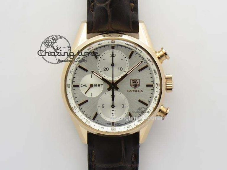 Bold Carrera CAL1887 Chronograph 41mm SS V6F 1:1 Best Edition Blue Dial On SS Bracelet CAL 9715