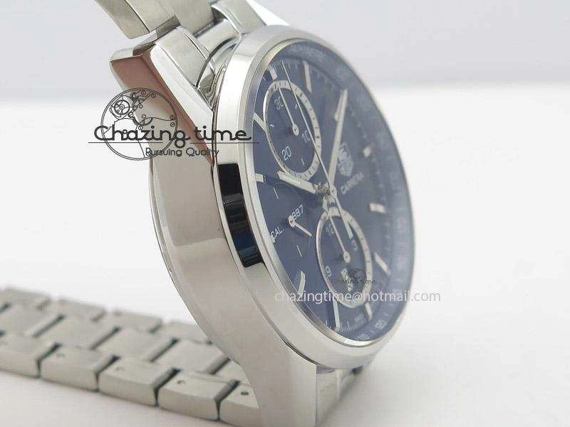 Bold Carrera CAL1887 Chronograph 41mm SS V6F 1:1 Best Edition Blue Dial On SS Bracelet CAL 9715