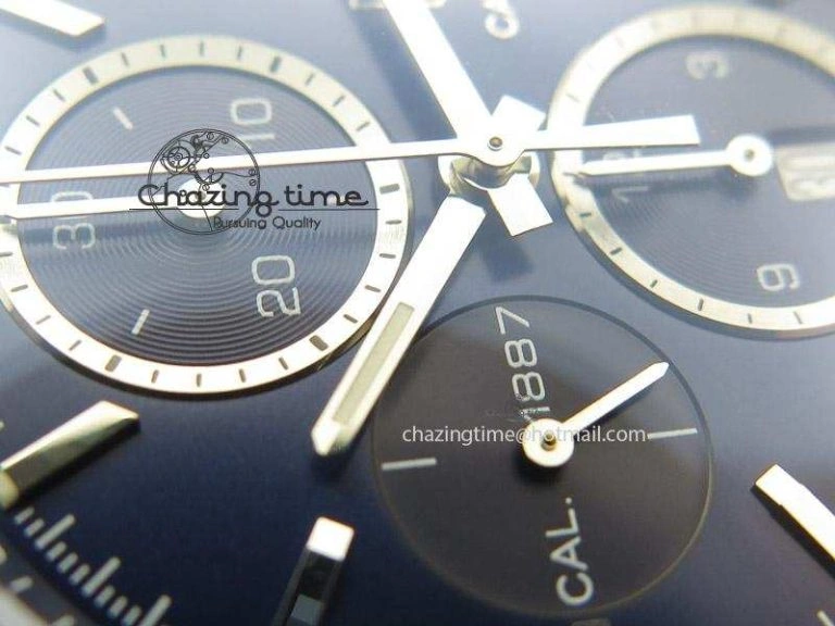 Bold Carrera CAL1887 Chronograph 41mm SS V6F 1:1 Best Edition Blue Dial On SS Bracelet CAL 9715