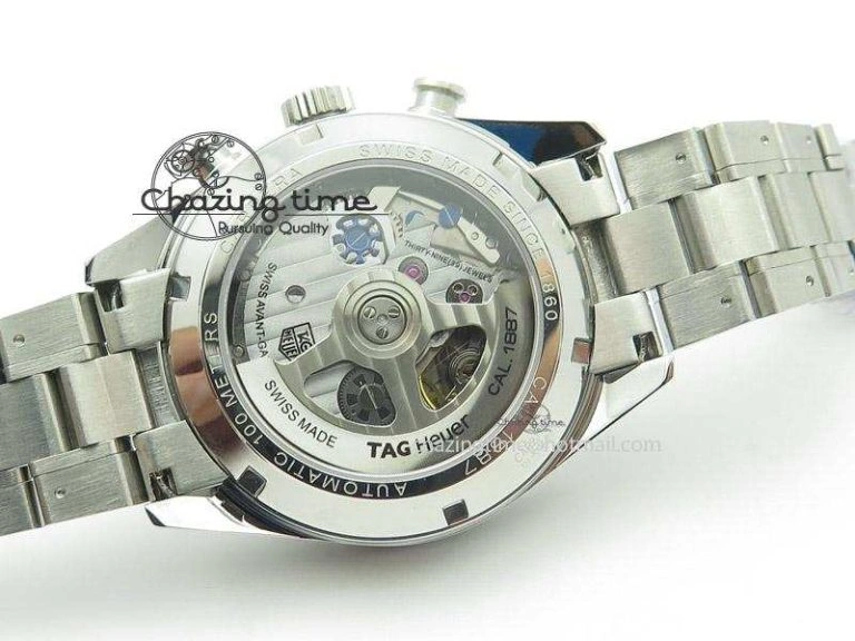 Bold Carrera CAL1887 Chronograph 41mm SS V6F 1:1 Best Edition Blue Dial On SS Bracelet CAL 9715