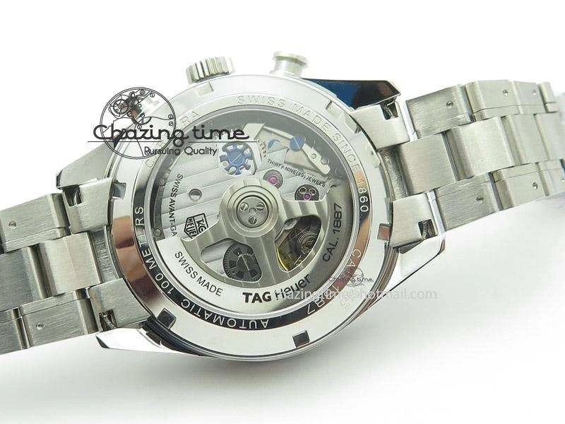 Bold Carrera CAL1887 Chronograph 41mm SS V6F 1:1 Best Edition Blue Dial On SS Bracelet CAL 9715