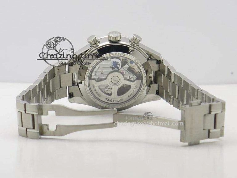 Bold Carrera CAL1887 Chronograph 41mm SS V6F 1:1 Best Edition Blue Dial On SS Bracelet CAL 9715
