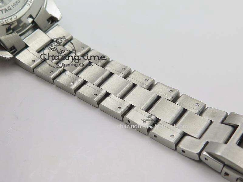 Thermal Carrera CAL1887 Chronograph SS V6F 1:1 Best Edition White Dial Blue Markers On SS Bracelet CAL 9705