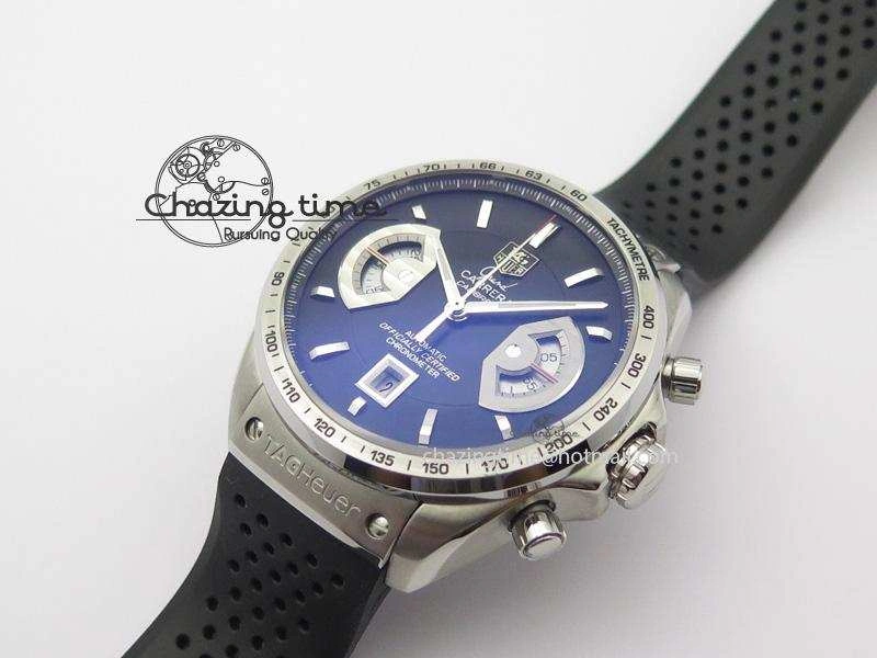 Vibrant Carrera Calibre 17 SS Black Dial On Black Rubber Strap A 9708