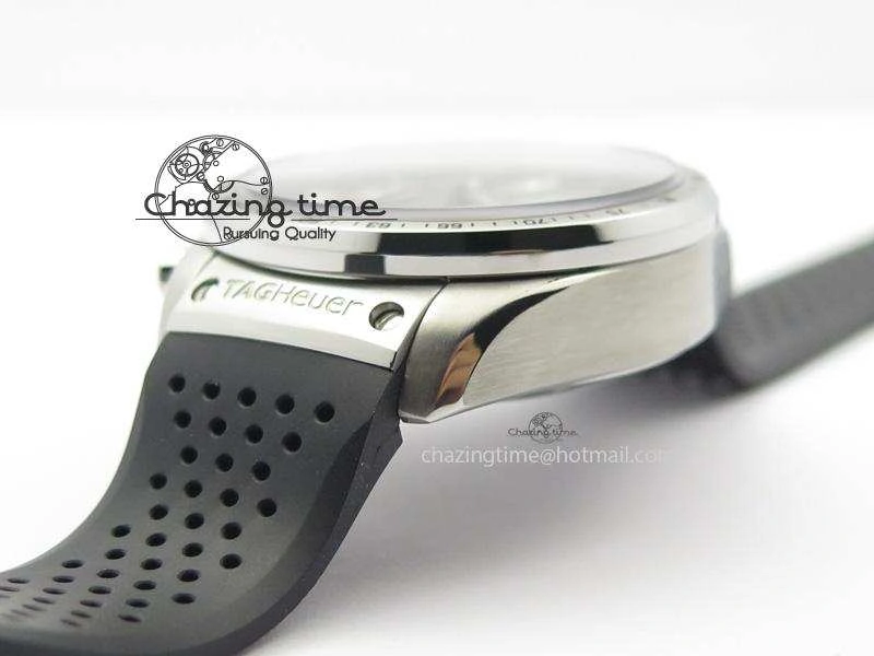 Vibrant Carrera Calibre 17 SS Black Dial On Black Rubber Strap A 9708