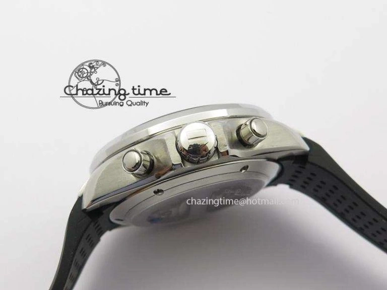 Vibrant Carrera Calibre 17 SS Black Dial On Black Rubber Strap A 9708