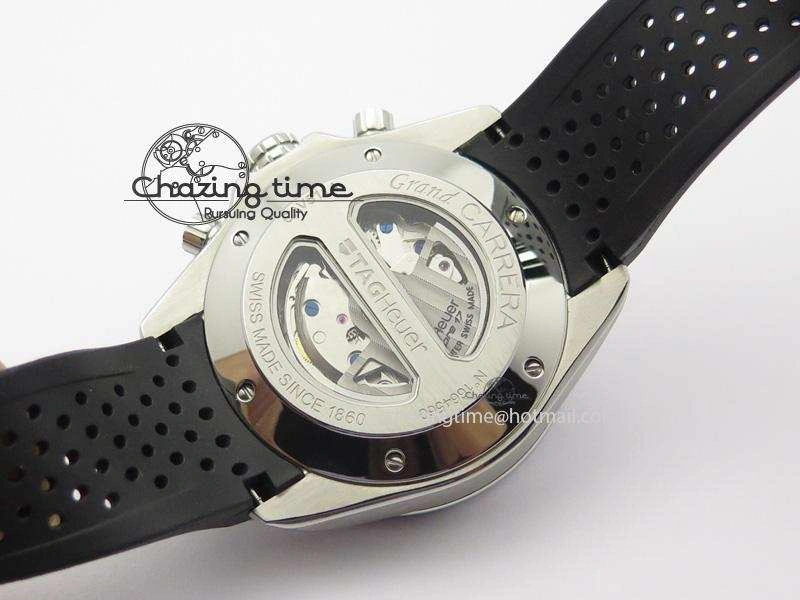Vibrant Carrera Calibre 17 SS Black Dial On Black Rubber Strap A 9708