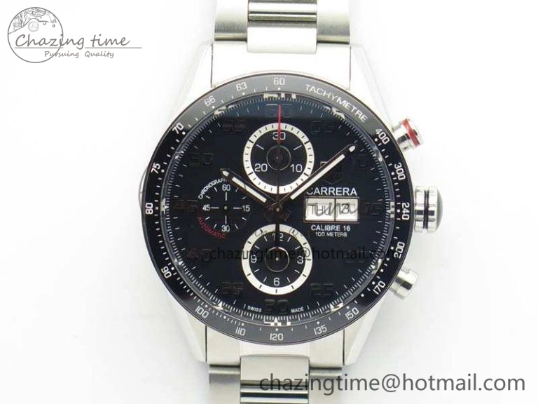 Practical Carrera Calibre 1887 Chrono V6F 1:1 Best Edition White Dial On SS Bracelet CAL 9713