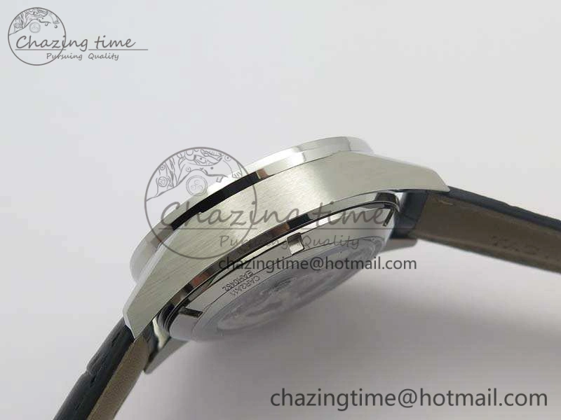 Contemporary Carrera Calibre 1887 Day-Date SS V6F 1:1 Best Edition Ceramic Bezel Black Dial On Leather Strap A 9690