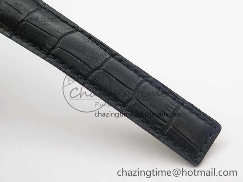 Contemporary Carrera Calibre 1887 Day-Date SS V6F 1:1 Best Edition Ceramic Bezel Black Dial On Leather Strap A 9690