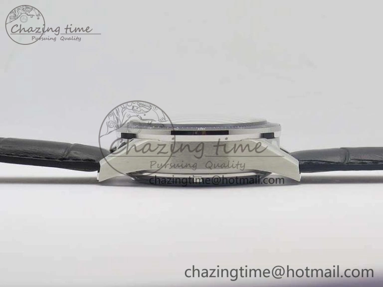 Contemporary Carrera Calibre 1887 Day-Date SS V6F 1:1 Best Edition Ceramic Bezel Black Dial On Leather Strap A 9690