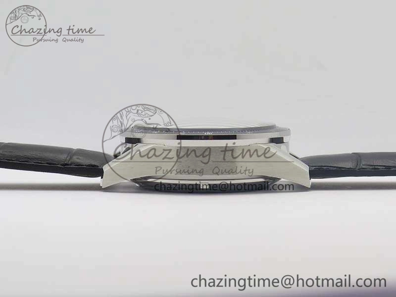 Contemporary Carrera Calibre 1887 Day-Date SS V6F 1:1 Best Edition Ceramic Bezel Black Dial On Leather Strap A 9690