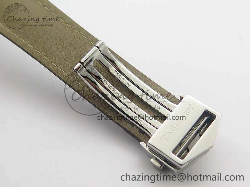 Youthful Carrera Calibre 1887 Day-Date SS V6F 1:1 Best Edition Ceramic Bezel Brown Dial On Leather Strap A 9691