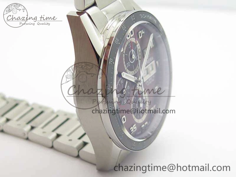 Carrera Calibre 1887 Day-Date SS V6F 1:1 Best Edition Ceramic Bezel Brown Dial On SS Bracelet A Neat 9688
