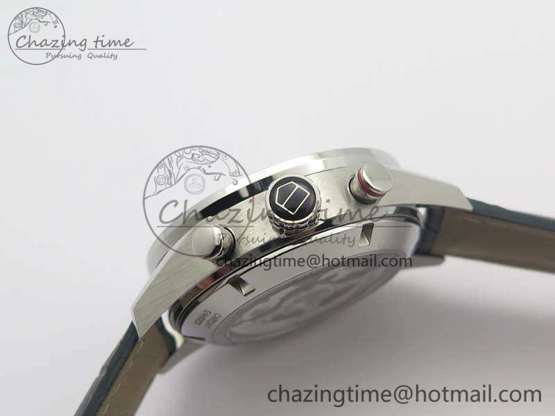 Carrera Calibre 1887 Day-Date SS V6F 1:1 Best Edition Ceramic Bezel Gray Dial On Leather Strap A Fashionable 9689