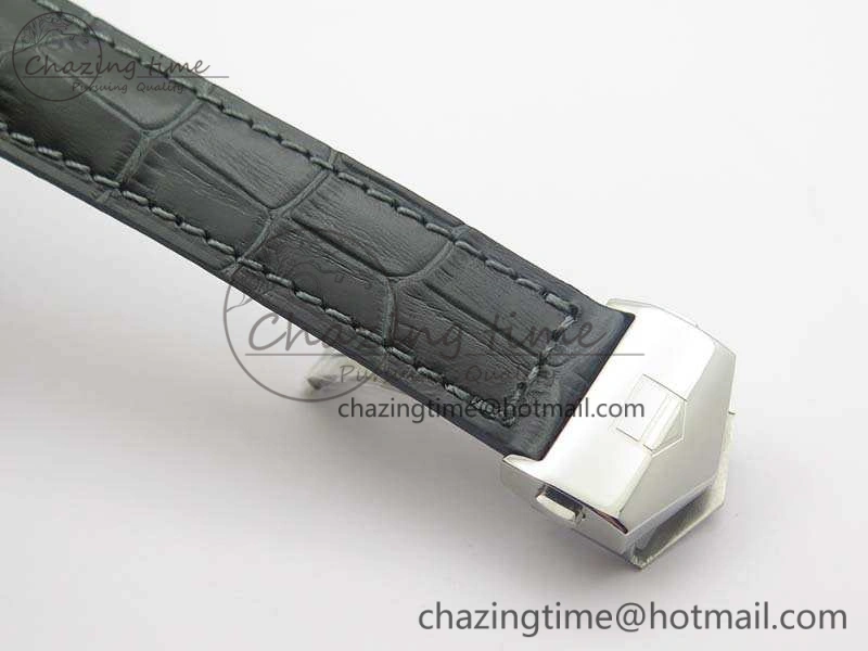 Carrera Calibre 1887 Day-Date SS V6F 1:1 Best Edition Ceramic Bezel Gray Dial On Leather Strap A Fashionable 9689