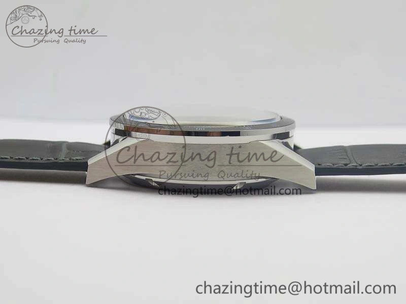 Carrera Calibre 1887 Day-Date SS V6F 1:1 Best Edition Ceramic Bezel Gray Dial On Leather Strap A Fashionable 9689