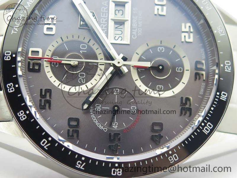 Carrera Calibre 1887 Day-Date SS V6F 1:1 Best Edition Ceramic Bezel Gray Dial On SS Bracelet A EasyMatch 9687