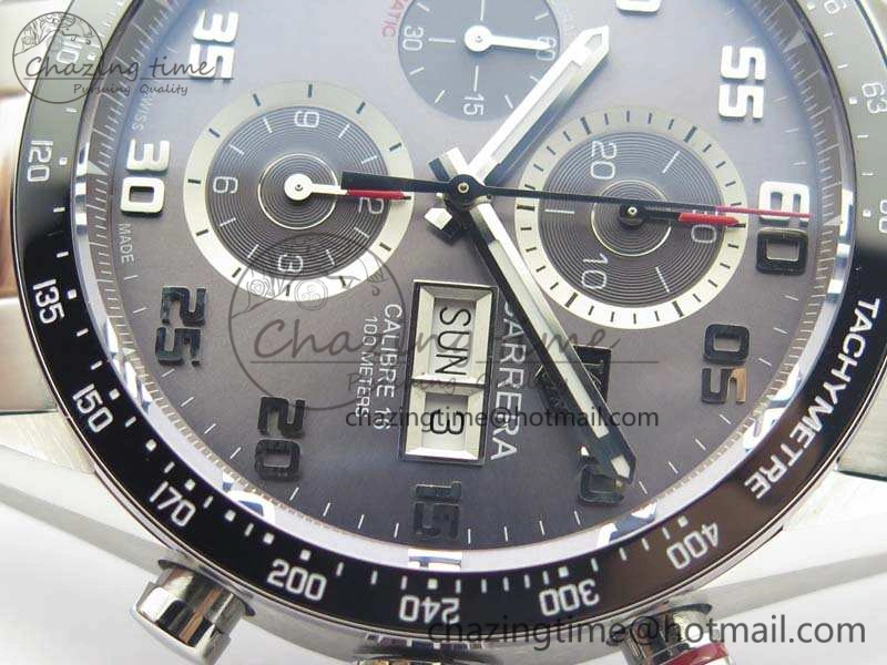 Carrera Calibre 1887 Day-Date SS V6F 1:1 Best Edition Ceramic Bezel Gray Dial On SS Bracelet A EasyMatch 9687