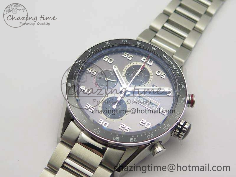 Carrera Calibre 1887 Day-Date SS V6F 1:1 Best Edition Ceramic Bezel Gray Dial On SS Bracelet A EasyMatch 9687