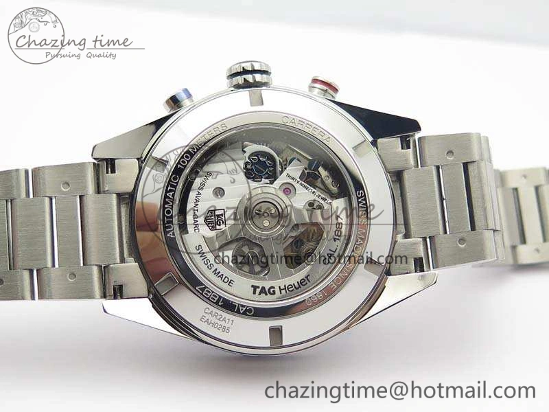 Carrera Calibre 1887 Day-Date SS V6F 1:1 Best Edition Ceramic Bezel Gray Dial On SS Bracelet A EasyMatch 9687