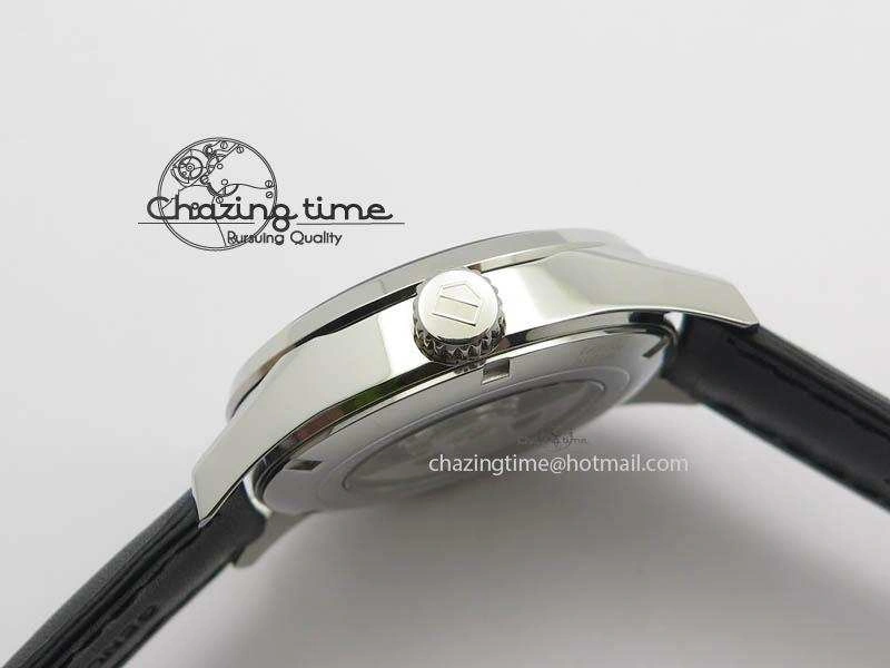 TechFriendly Carrera Day-Date Automatic SS Black Dial On Black Leather Strap A 9693