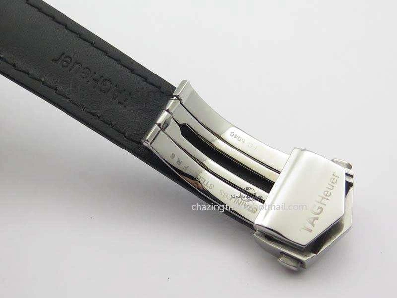 TechFriendly Carrera Day-Date Automatic SS Black Dial On Black Leather Strap A 9693