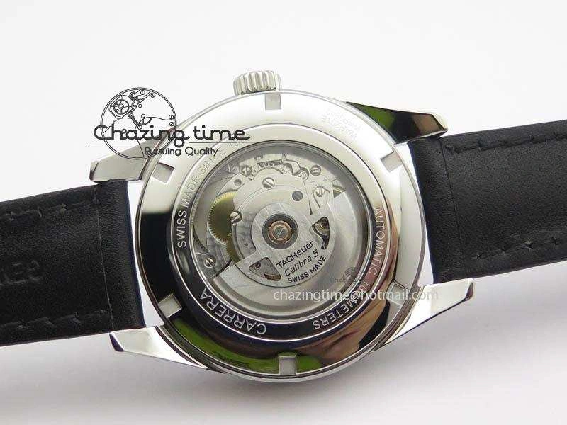 UrbanStyle Carrera Day-Date Automatic SS Black Dial RG Markers On Black Leather Strap A 9694