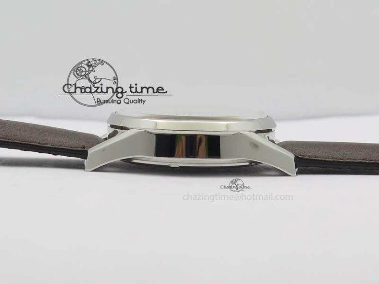 Carrera Day-Date Automatic SS White Dial On Brown Leather Strap A Modern 9695