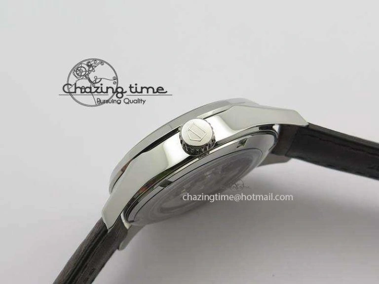 DailyWear Carrera Day-Date Automatic SS White Dial RG Markers On Brown Leather Strap A 9696