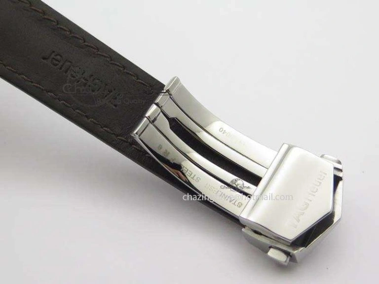 DailyWear Carrera Day-Date Automatic SS White Dial RG Markers On Brown Leather Strap A 9696