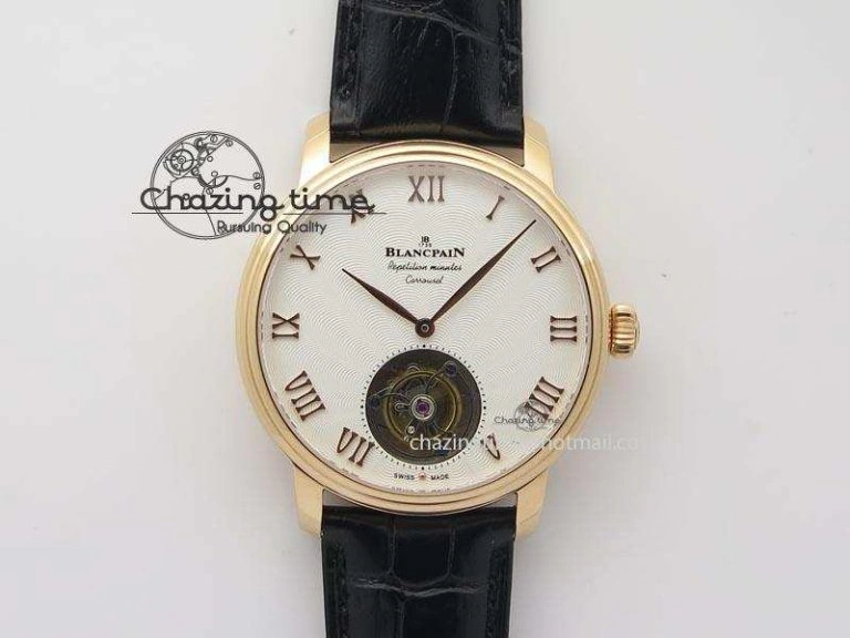 Carrousel Tourbillon RG Caseback White Dial On Black Leather Strap WellDesigned 5313