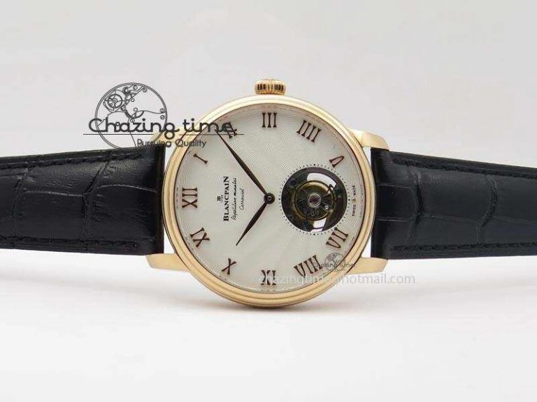 Carrousel Tourbillon RG Caseback White Dial On Black Leather Strap WellDesigned 5313