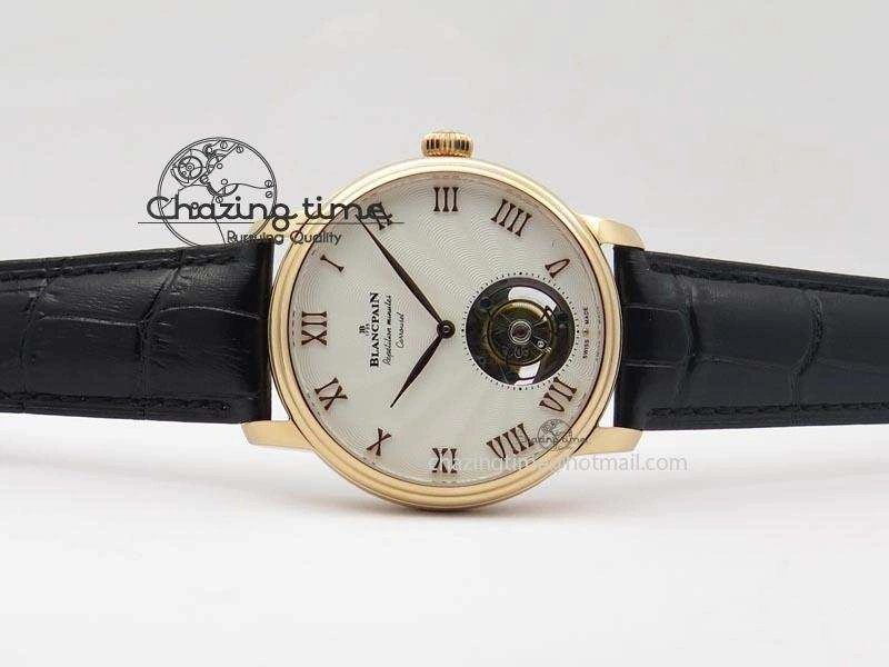 Carrousel Tourbillon RG Caseback White Dial On Black Leather Strap WellDesigned 5313