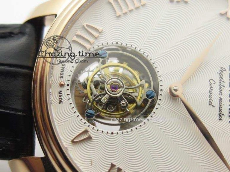 Carrousel Tourbillon RG Caseback White Dial On Black Leather Strap WellDesigned 5313