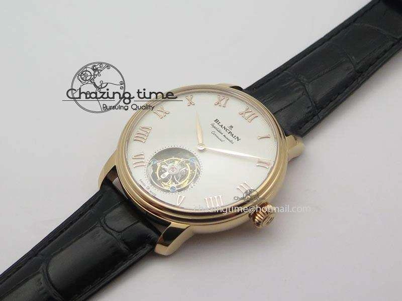 Carrousel Tourbillon RG Caseback White Dial On Black Leather Strap WellDesigned 5313