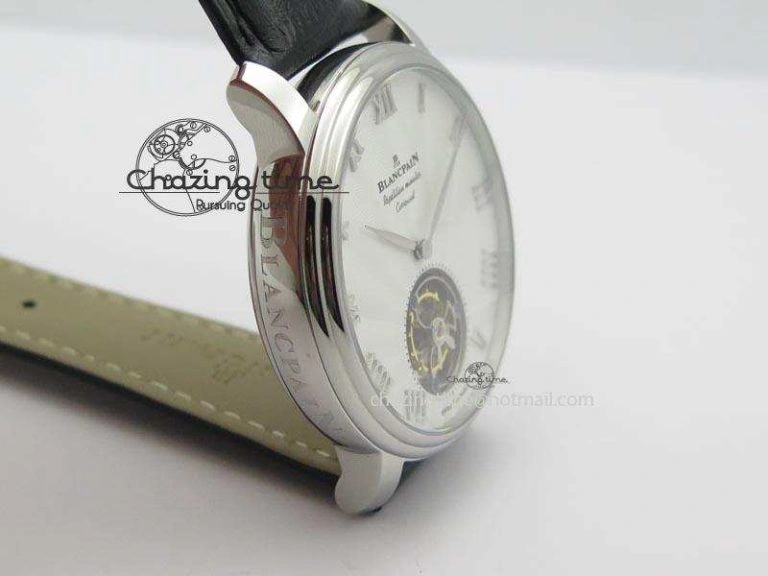 Tailored Carrousel Tourbillon SS Caseback White Dial On Black Leather Strap 5312