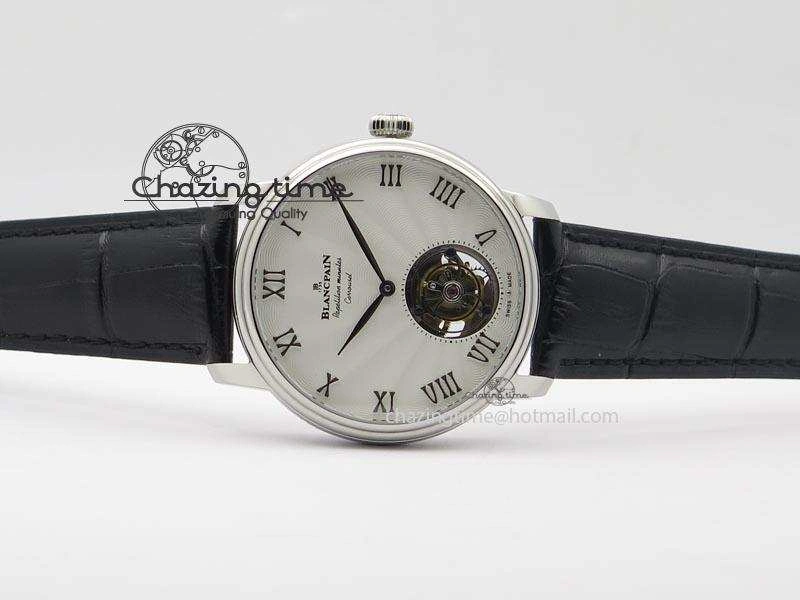 Tailored Carrousel Tourbillon SS Caseback White Dial On Black Leather Strap 5312