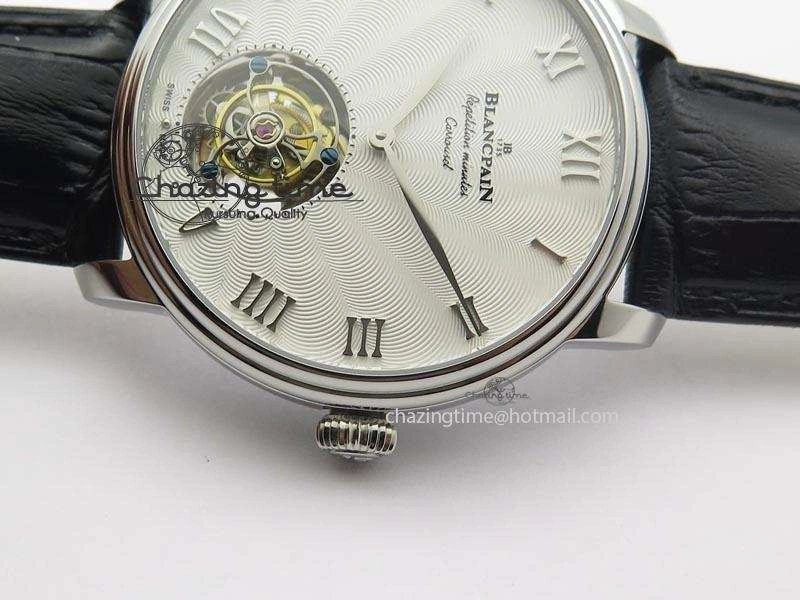 Tailored Carrousel Tourbillon SS Caseback White Dial On Black Leather Strap 5312