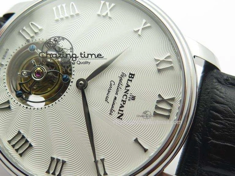 Tailored Carrousel Tourbillon SS Caseback White Dial On Black Leather Strap 5312