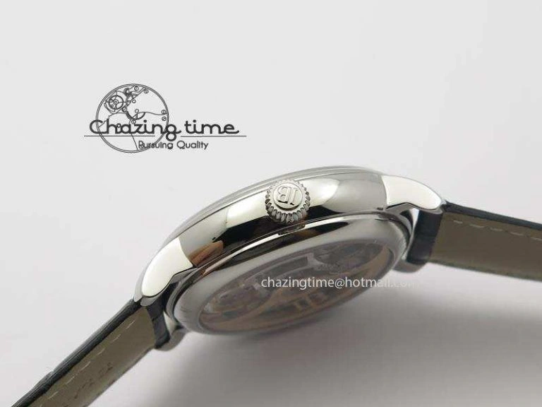 Tailored Carrousel Tourbillon SS Caseback White Dial On Black Leather Strap 5312