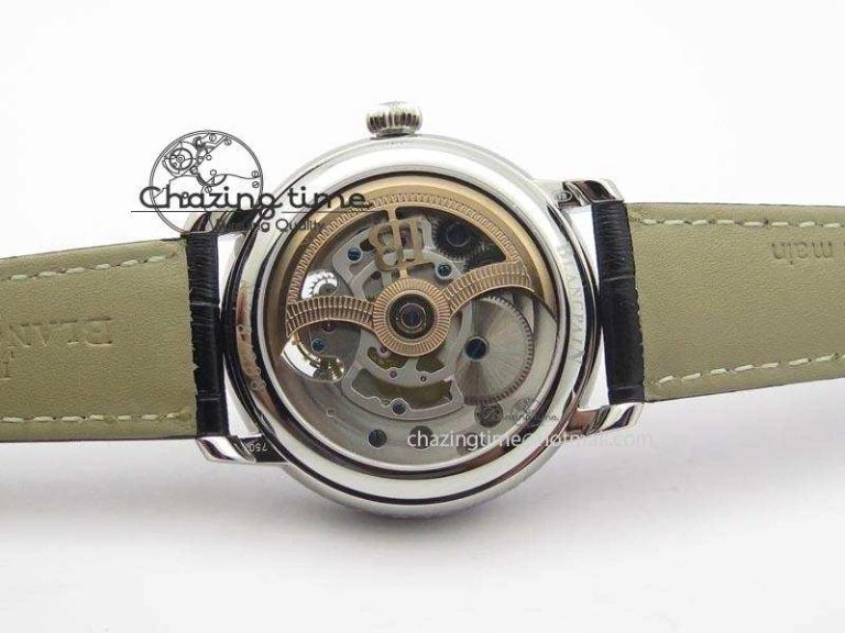 Tailored Carrousel Tourbillon SS Caseback White Dial On Black Leather Strap 5312