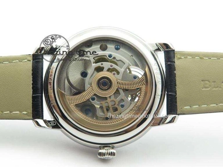 Tailored Carrousel Tourbillon SS Caseback White Dial On Black Leather Strap 5312