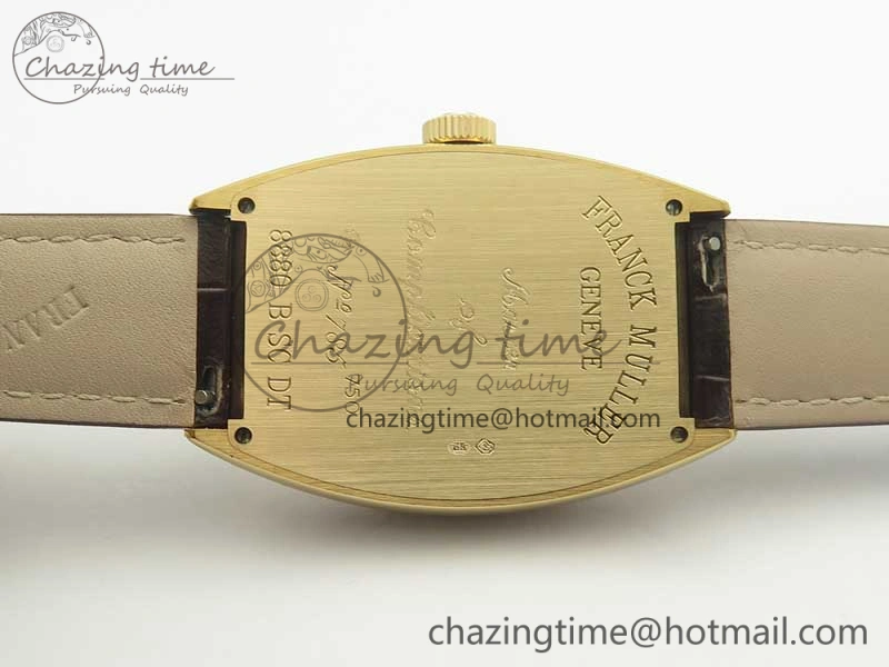 Casablanca 8880 Automatique RG GF 1:1 Best Edition Full Diamonds on Brown Leather Strap A WeatherProof 6584