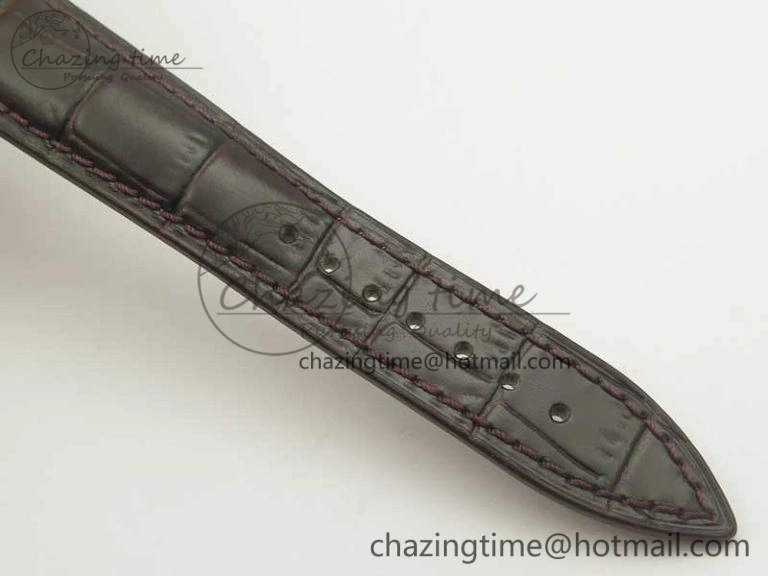 Casablanca 8880 Automatique RG GF 1:1 Best Edition Full Diamonds on Brown Leather Strap A WeatherProof 6584