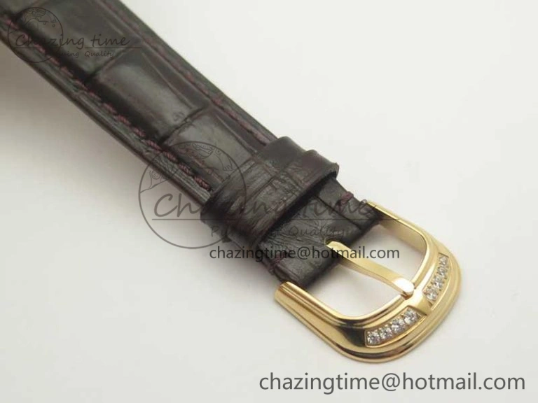 Casablanca 8880 Automatique RG GF 1:1 Best Edition Full Diamonds on Brown Leather Strap A WeatherProof 6584