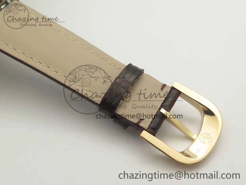 Casablanca 8880 Automatique RG GF 1:1 Best Edition Full Diamonds on Brown Leather Strap A WeatherProof 6584