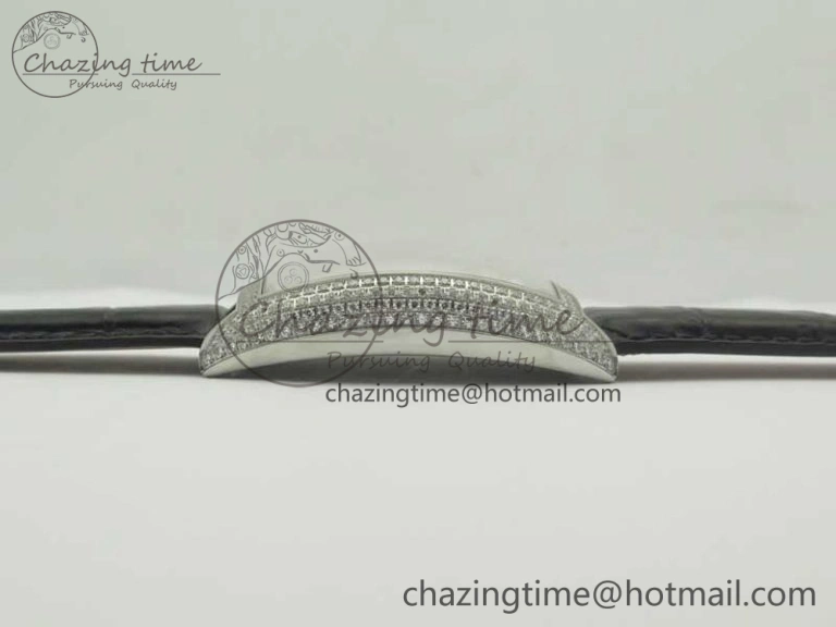 Casablanca 8880 Automatique SS GF 1:1 Best Edition Full Diamonds on Black Leather Strap A Lightweight 6583