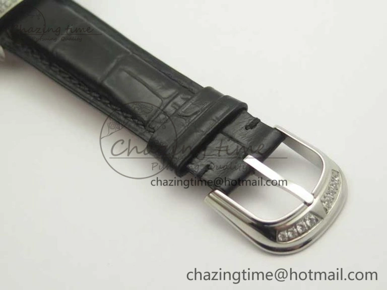 Casablanca 8880 Automatique SS GF 1:1 Best Edition Full Diamonds on Black Leather Strap A Lightweight 6583