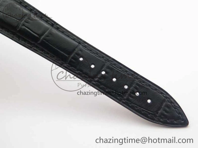 Casablanca Date SS GF 1:1 Best Edition Black Dial On Leather Strap A Upgraded 6596